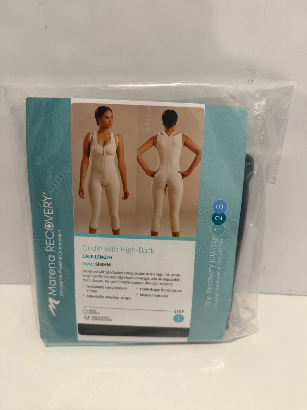 Marena Recovery Girdle with High Back Calf Length SFBHM MEDIUM Black